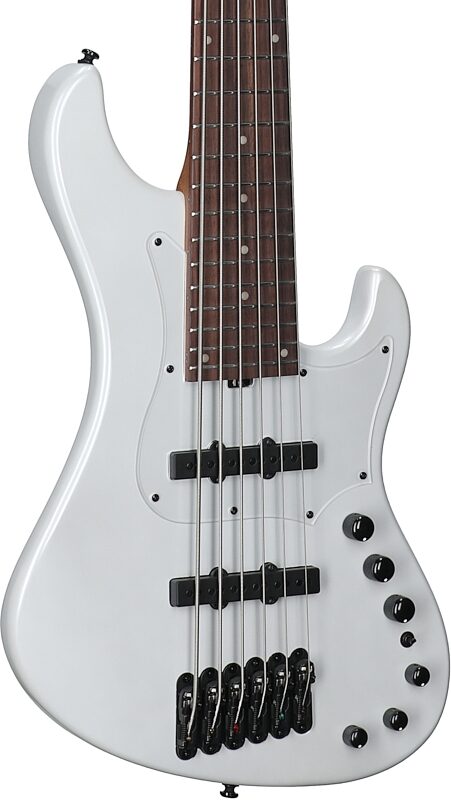 open zoom image for Ibanez MDM1006 Mode Electric Bass, 6-String (with Gig Bag), Pearl White, Full Left Front