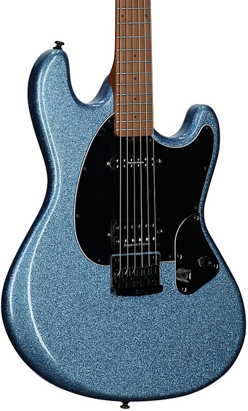 open zoom image for Sterling by Music Man Ryan "Fluff" Bruce StingRay Electric Guitar, Amana Boat Blue, Roasted Maple Fretboard, Open Box (Very Good), Full Left Front