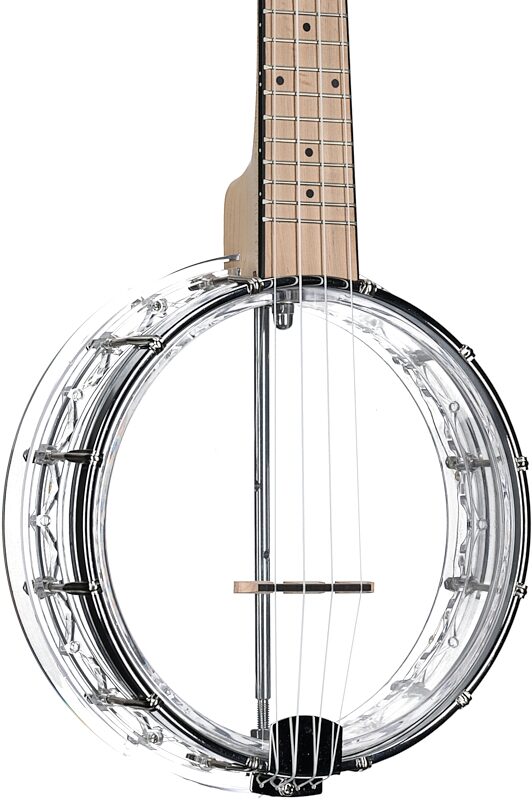 open zoom image for Goldtone Light-up Little Gem Banjo Ukulele (with Gig Bag), Diamond, Open Box (Good), Full Left Front