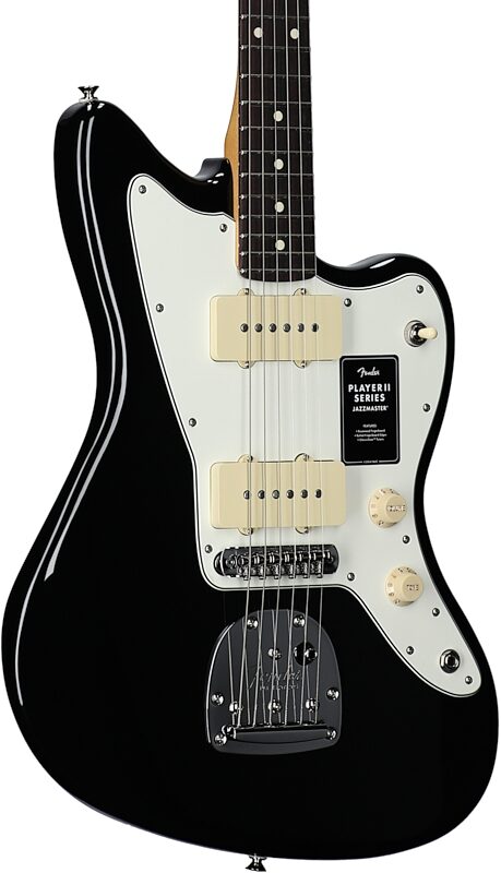 open zoom image for Fender Player II Jazzmaster Electric Guitar, with Rosewood Fingerboard, Black, Full Left Front