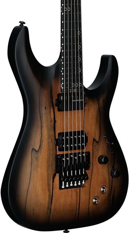 open zoom image for Schecter C-1 FR-S Pale Moon Ebony Electric Guitar, Natural Satin Black Burst, Full Left Front