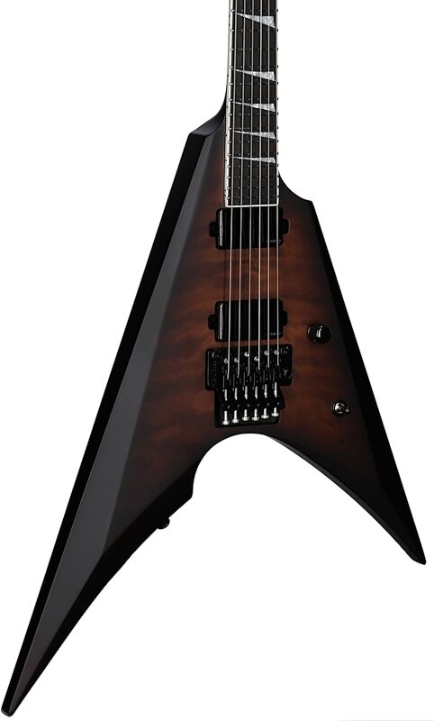 open zoom image for ESP LTD Arrow-1000QM Electric Guitar, Dark Brown Sunburst, Full Left Front