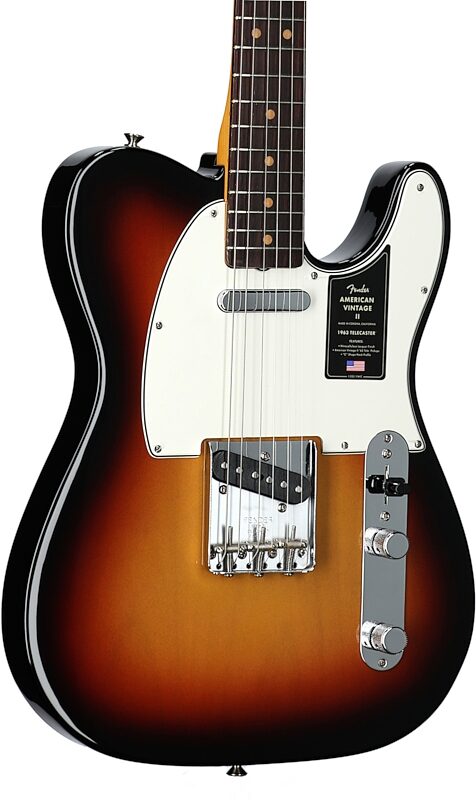 open zoom image for Fender American Vintage II 1963 Telecaster Electric Guitar, Rosewood Fingerboard (with Case), 3-Color Sunburst, Open Box (Very Good), Full Left Front