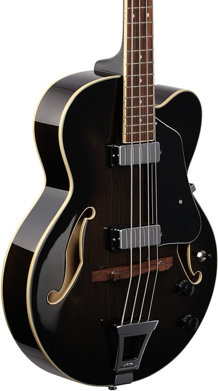 open zoom image for Ibanez AFB200 Artcore Hollowbody Electric Bass, Transparent Black Sunburst, Full Left Front