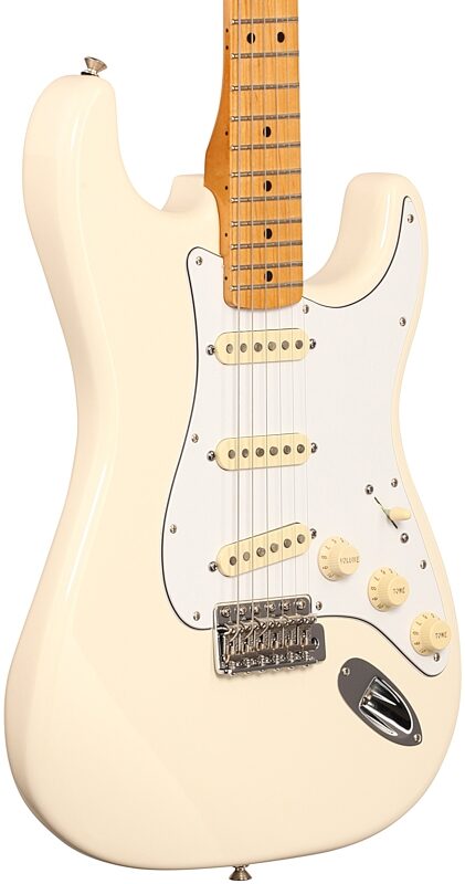 open zoom image for Fender Jimi Hendrix Stratocaster Electric Guitar, Olympic White, Full Left Front