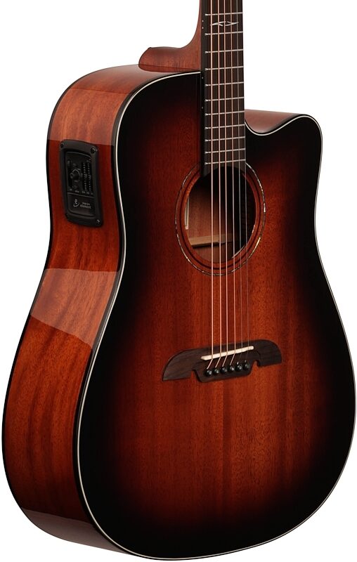 open zoom image for Alvarez AD66CE Dreadnought Acoustic-Electric Guitar, Shadowburst, Full Left Front