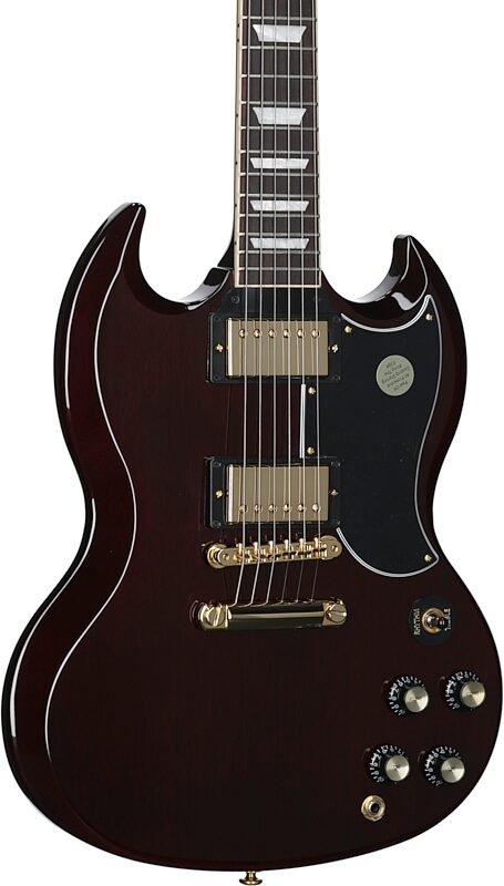 open zoom image for Gibson Exclusive SG Standard '61 Electric Guitar (with Case), Aged Cherry, Full Left Front