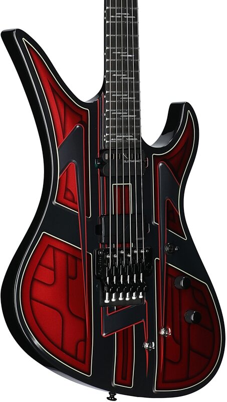 open zoom image for Schecter Avenger FRS Przym Vespid Electric Guitar, Metallic Red, Full Left Front