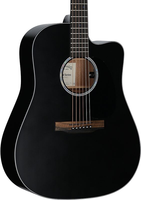 open zoom image for Martin DC-10E Modern Black Acoustic-Electric Guitar (with Soft Case), Black, Full Left Front