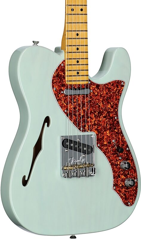 open zoom image for Fender Limited Edition American Pro II Telecaster Thinline Electric Guitar (with Case), Transparent Surf Green, Full Left Front