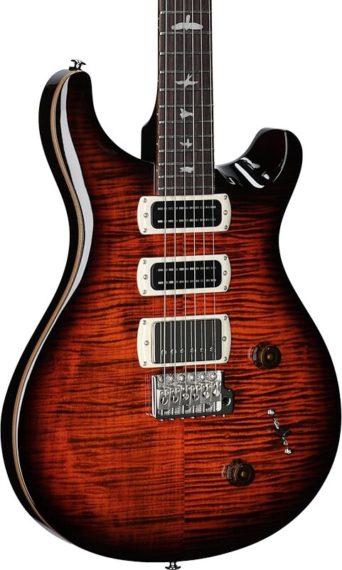 open zoom image for PRS Paul Reed Smith SE Studio V2 Electric Guitar (with Gig Bag), Orange Tiger Smokeburst, Full Left Front