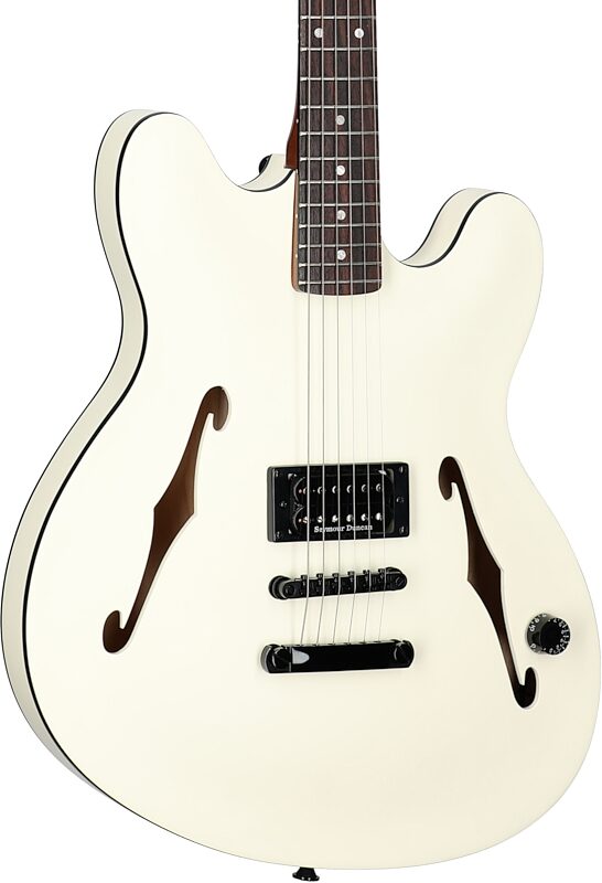 open zoom image for Fender Tom DeLonge Starcaster Electric Guitar, Olympic White, Full Left Front