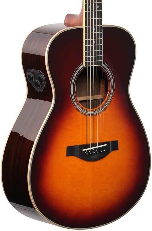 open zoom image for Yamaha LS-TA TransAcoustic Acoustic-Electric Guitar (with Gig Bag), Brown Sunburst, Full Left Front
