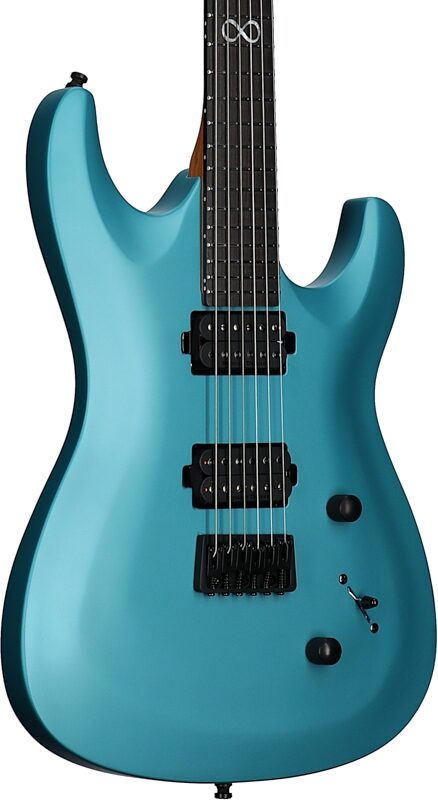 open zoom image for Chapman ML1 Pro Modern Electric Guitar, Liquid Teal Satin Metallic, Full Left Front