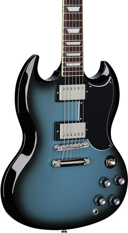 open zoom image for Gibson SG Standard '61 Custom Color Electric Guitar (with Case), Pelham Blueburst, Full Left Front