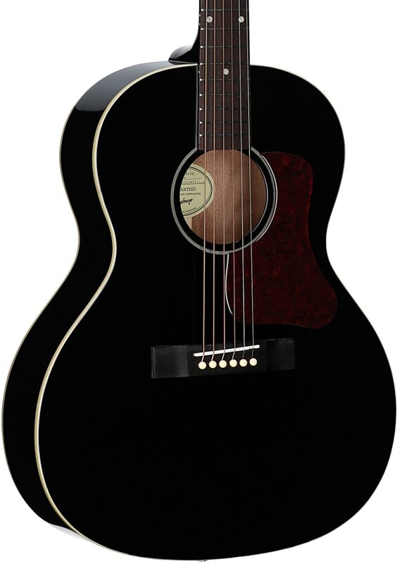 open zoom image for Epiphone Blues King Studio Parlor Acoustic-Electric Guitar (with Gig Bag), Ebony, Full Left Front