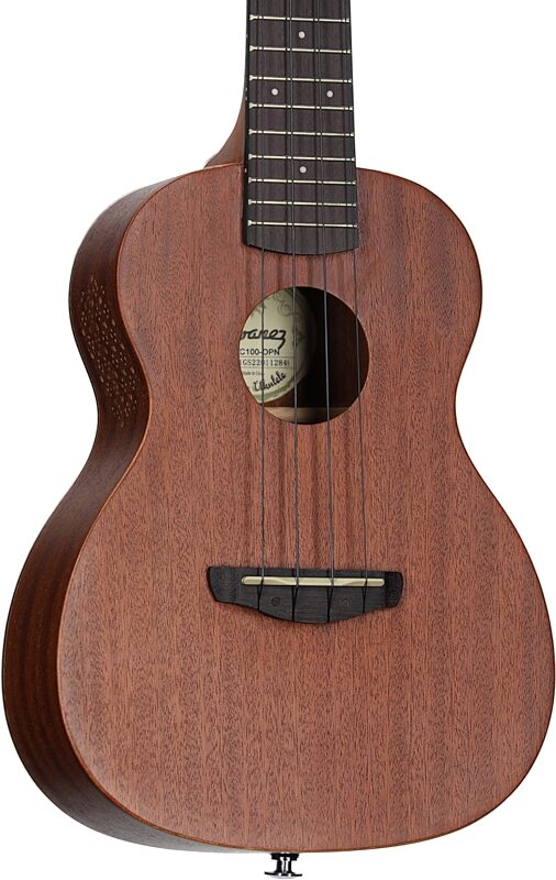 open zoom image for Ibanez UKC100 Open Pore Concert Ukulele (with Gig Bag), Natural, Full Left Front