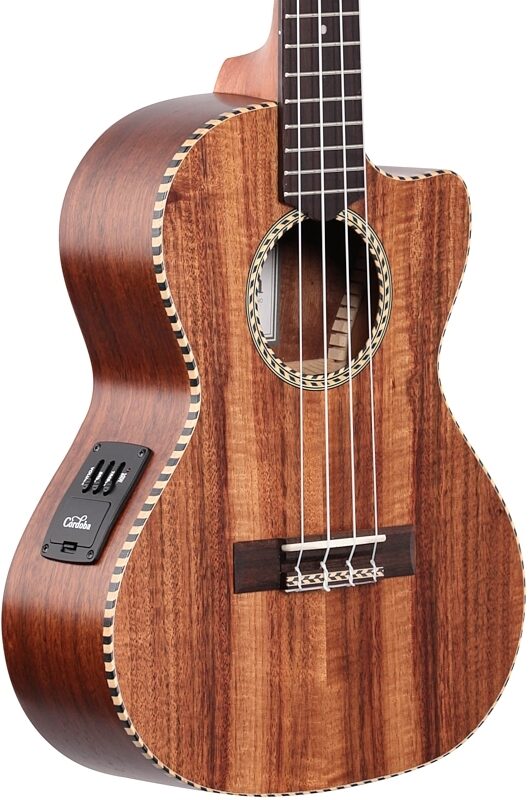 open zoom image for Cordoba 25T-CE Tenor Acoustic-Electric Ukulele, Open Box (Very Good), Full Left Front