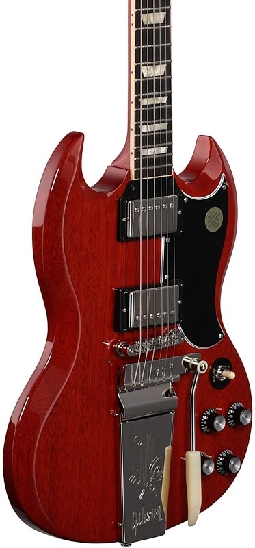 open zoom image for Gibson SG Standard '61 Maestro Vibrola Electric Guitar (with Case), Vintage Cherry, Full Left Front
