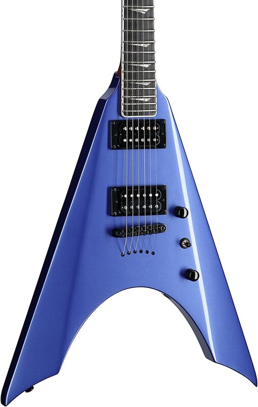 open zoom image for Kramer Nite-V Electric Guitar, (with Gig Bag), Royal Blue Metallic, Full Left Front