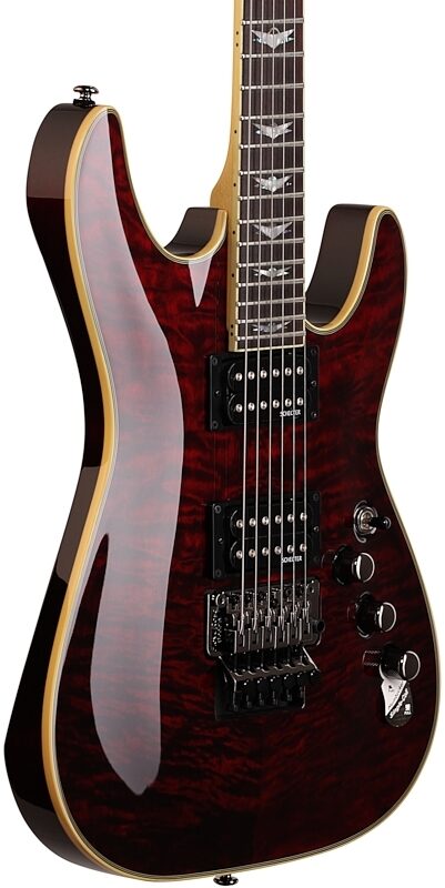 open zoom image for Schecter Omen Extreme 6 FR Electric Guitar with Floyd Rose, Black Cherry, Full Left Front
