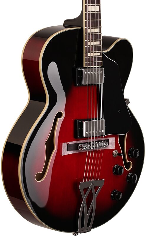 open zoom image for Ibanez AF75 Artcore Hollowbody Electric Guitar, Transparent Red, Full Left Front