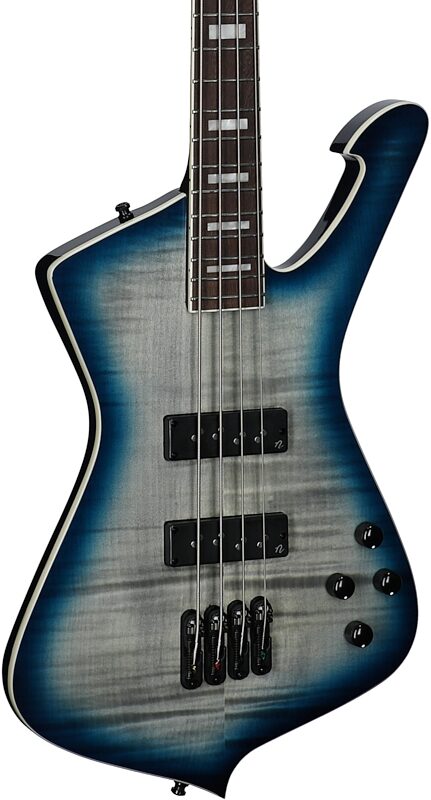 open zoom image for Ibanez ICB720FM Iceman Electric Bass (with Gig Bag), Cosmic Blue Starburst, Full Left Front