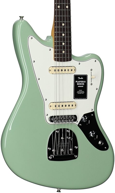 open zoom image for Fender Player II Jaguar Electric Guitar, with Rosewood Fingerboard, Birch Green, Full Left Front