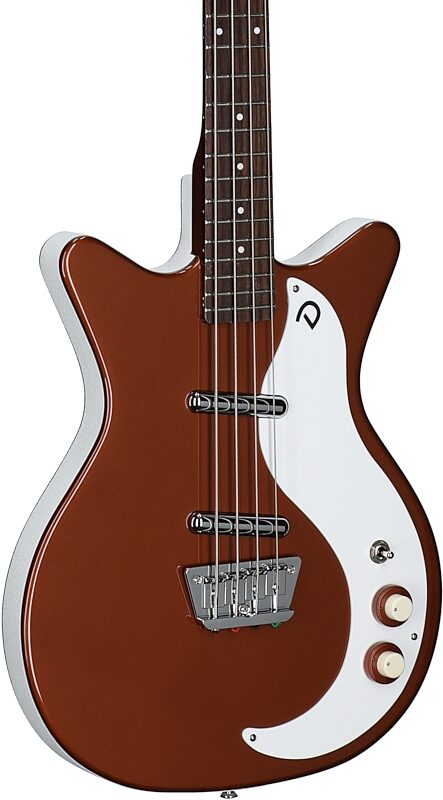 open zoom image for Danelectro 59 Short Scale Electric Bass, Copper, Full Left Front