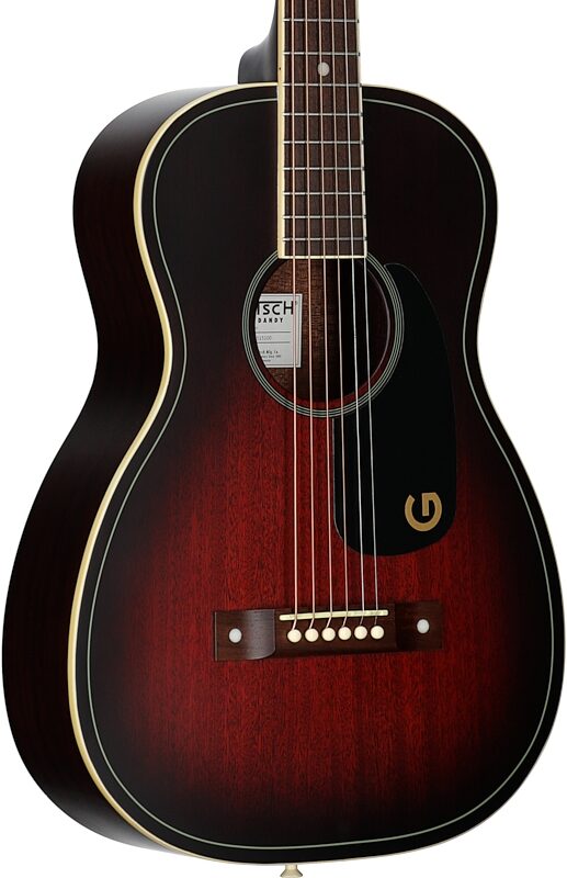 open zoom image for Gretsch G9500 Jim Dandy Parlor Flat Top Acoustic Guitar, Deep Cherry Burst, Full Left Front