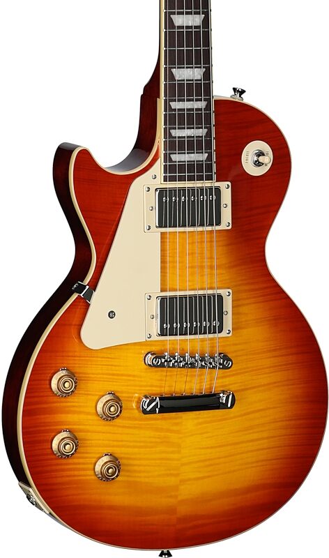 open zoom image for Epiphone Inspired by Gibson Les Paul Standard Electric Guitar, Left-Handed (with Gig Bag), Washed Cherry Sunburst, Full Left Front
