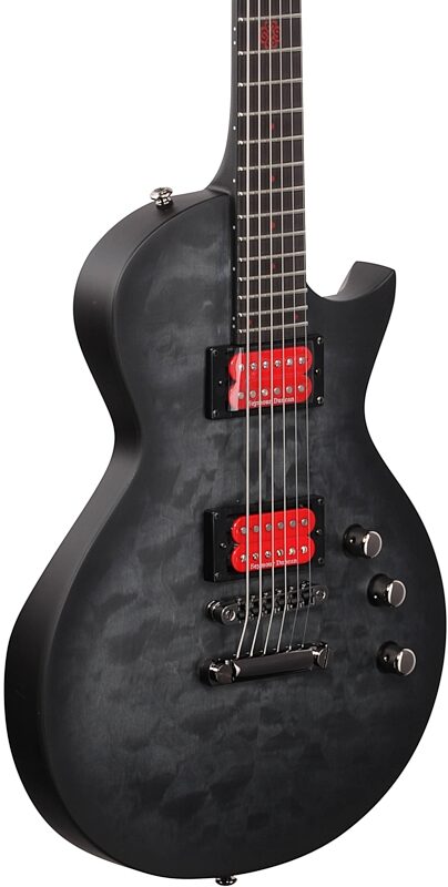 open zoom image for ESP LTD Ben Burnley BB600 Baritone Electric Guitar (with Case), Satin Black Sunburst, Full Left Front