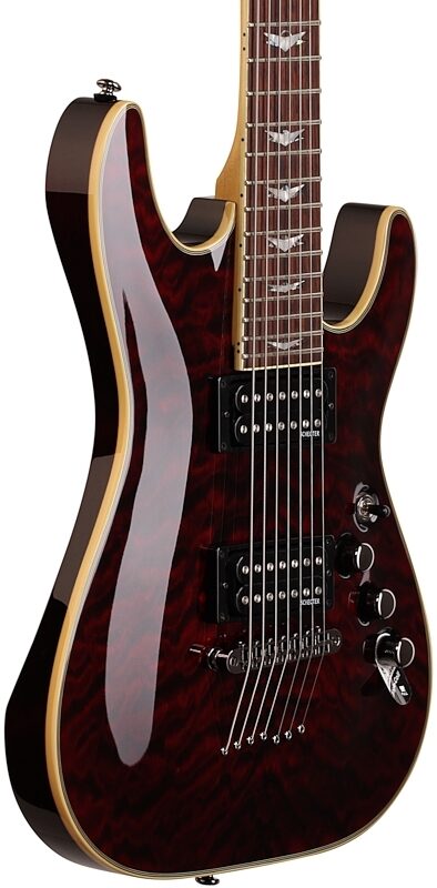 open zoom image for Schecter Omen Extreme 7-String Electric Guitar, Black Cherry, Full Left Front