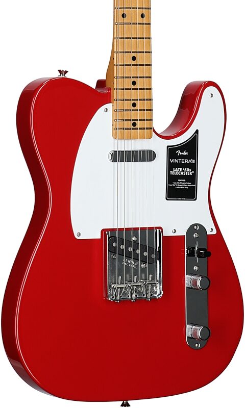 open zoom image for Fender Vintera III Late 50s Telecaster Electric Guitar (with Gig Bag), Dakota Red, Alder Body, Maple Fretboard, Open Box (Very Good), Full Left Front