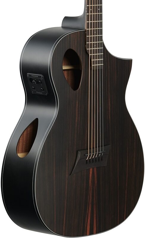 open zoom image for Michael Kelly Forte Port Exotic Java Ebony Acoustic Electric Guitar, Java, Full Left Front