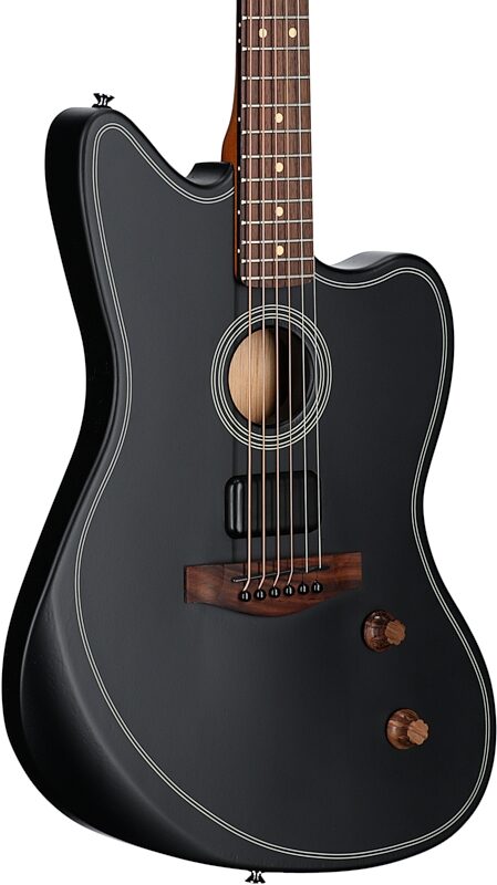 open zoom image for Fender Acoustasonic Standard Jazzmaster Acoustic-Electric Guitar, Black, Full Left Front