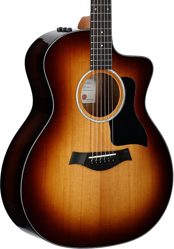 open zoom image for Taylor 214ce-K Plus Grand Auditorium Acoustic-Electric Guitar (with Aerocase), Shaded Edge Burst, Full Left Front
