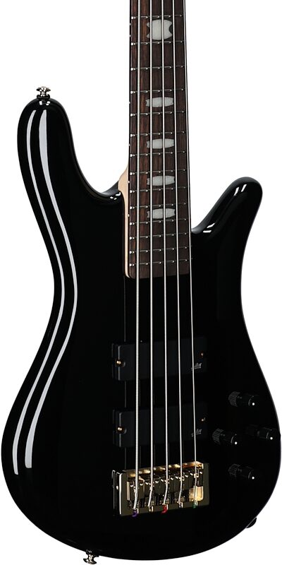 open zoom image for Spector Icon NS-5 Bolt-On Electric Bass, Black Gloss, Full Left Front