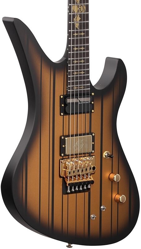 open zoom image for Schecter Synyster Gates Custom S Electric Guitar, Satin Goldburst, Full Left Front