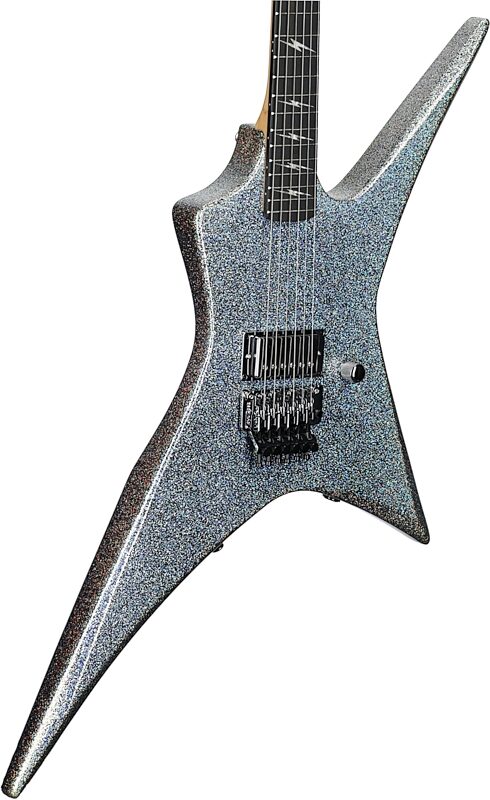 open zoom image for Kramer Lzzy Hale Voyager Electric Guitar (with Case), Black Diamond Holographic Sparkle, Full Left Front