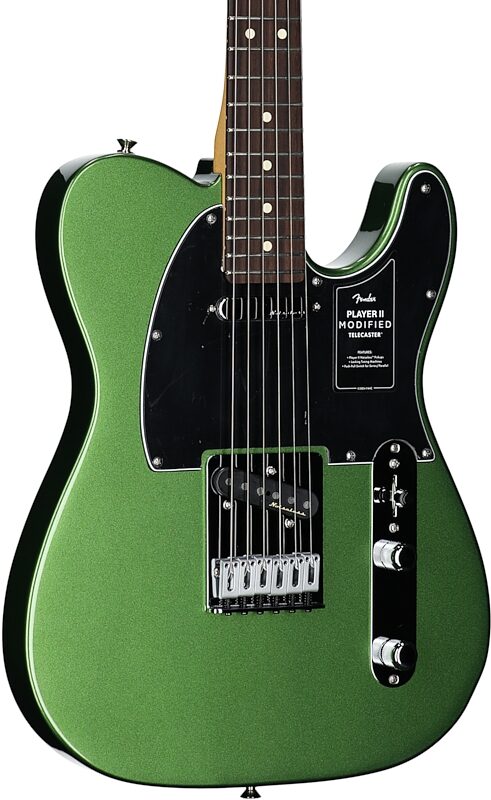 open zoom image for Fender Player II Modified Telecaster Electric Guitar, Rosewood Fingerboard (with Gig Bag), Harvest Green, Full Left Front