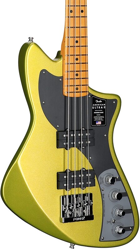 open zoom image for Fender American Ultra II Meteora Electric Bass, Maple Fingerboard (with Case), Solar Flare, Full Left Front