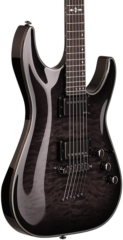 open zoom image for Schecter Hellraiser Hybrid C-1 Electric Guitar, Transparent Black Burst, Full Left Front