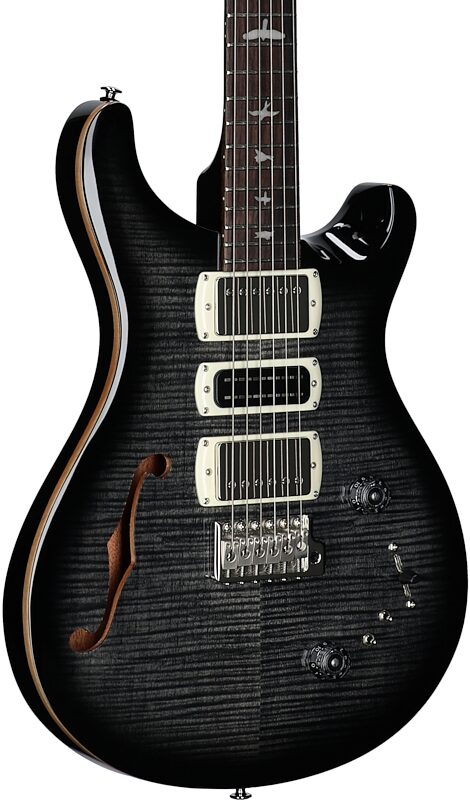 open zoom image for PRS Paul Reed Smith SE Special V2 Semi-Hollowbody Electric Guitar (with Gig Bag), Charcoal Burst, Full Left Front