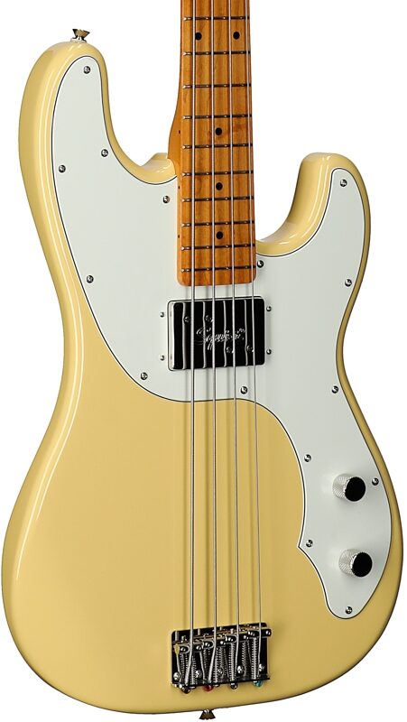open zoom image for Squier Classic Vibe Telecaster Electric Bass, with Maple Fingerboard, Vintage White, Full Left Front