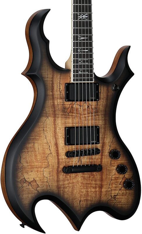 open zoom image for Wylde Audio Wrathmaker Spalted Maple Electric Guitar, with Ebony Fingerboard, New, Full Left Front