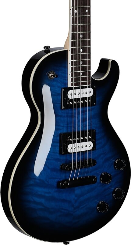open zoom image for Dean Thoroughbred X-QM Electric Guitar, Transparent Blue, Full Left Front