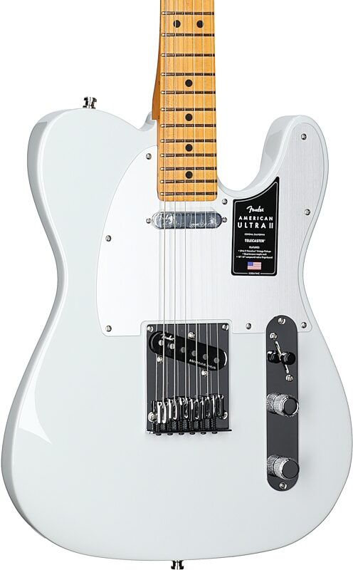 open zoom image for Fender American Ultra II Telecaster Electric Guitar, Maple Fingerboard (with Case), Avalanche, Full Left Front