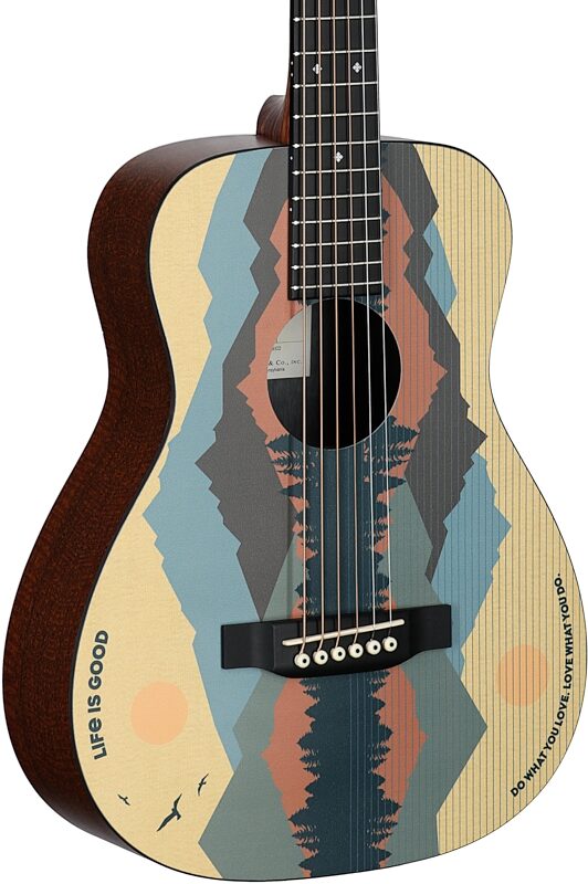 open zoom image for Martin x Life is Good LX1 Travel Acoustic Guitar, New, Full Left Front