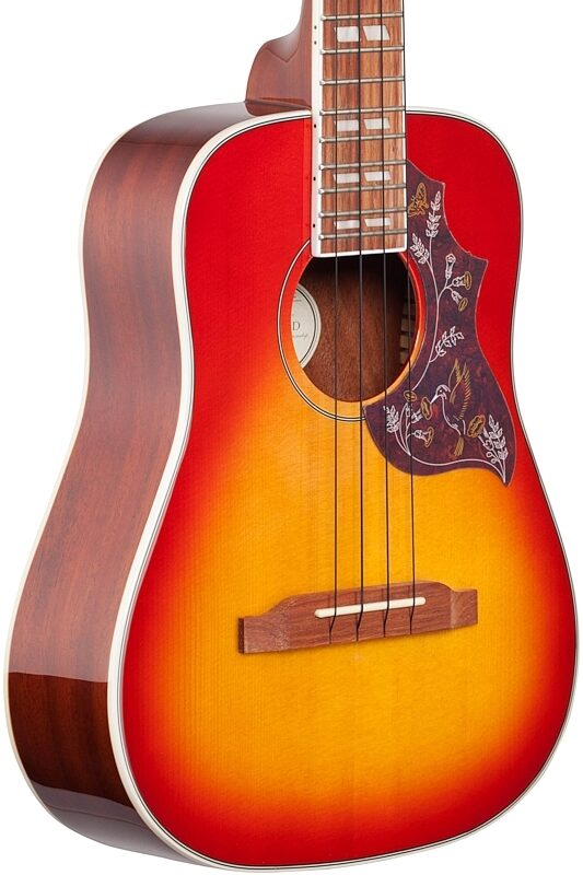 open zoom image for Epiphone Hummingbird Tenor Acoustic-Electric Ukulele (with Gig Bag), Faded Cherry Sunburst, Full Left Front